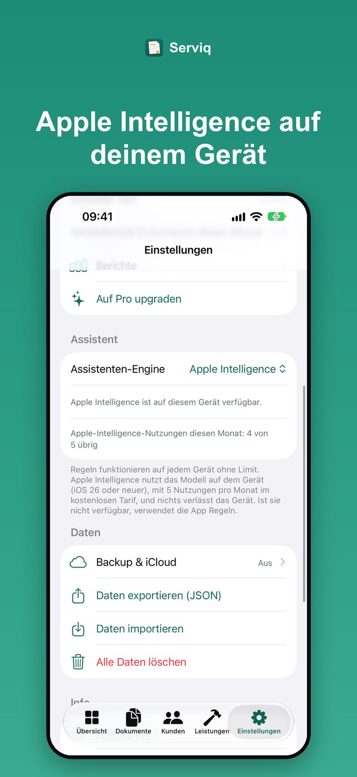 Assistent-Einstellungen