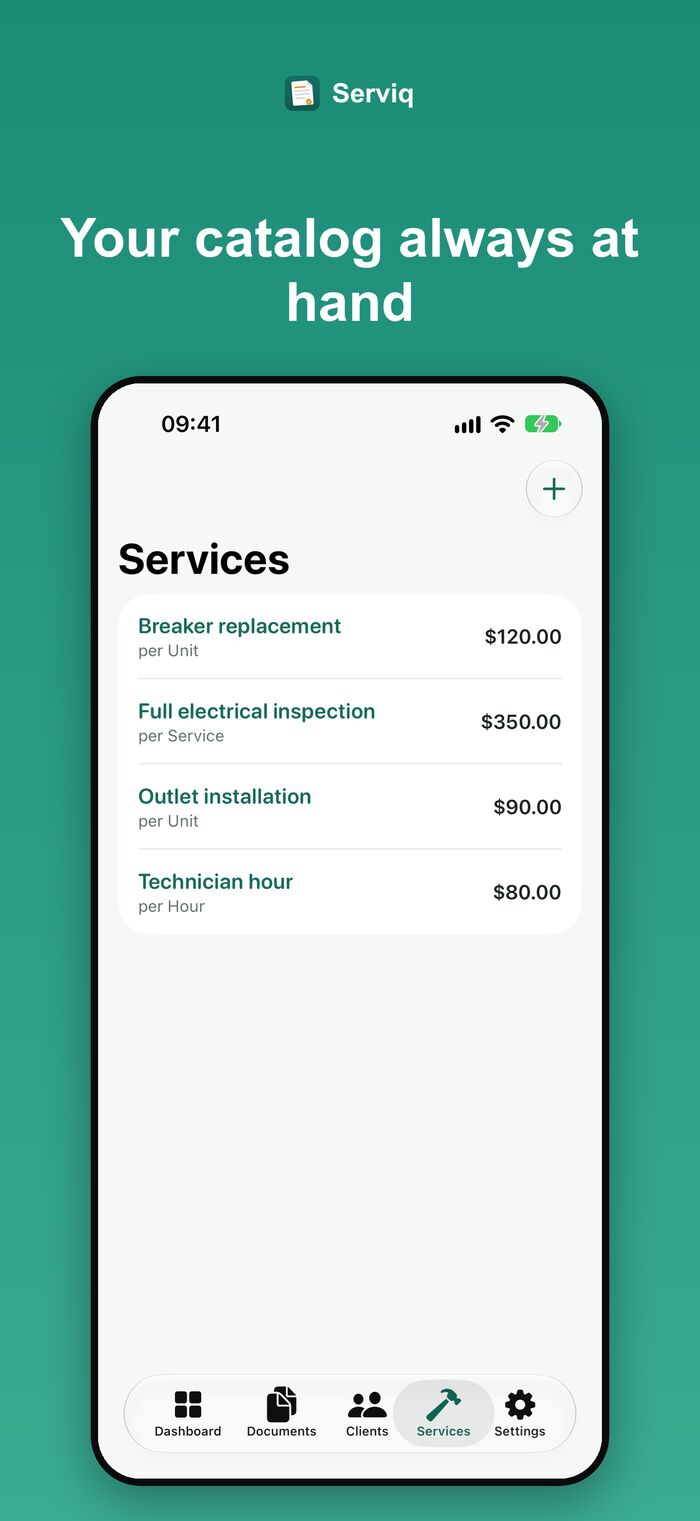Service catalog